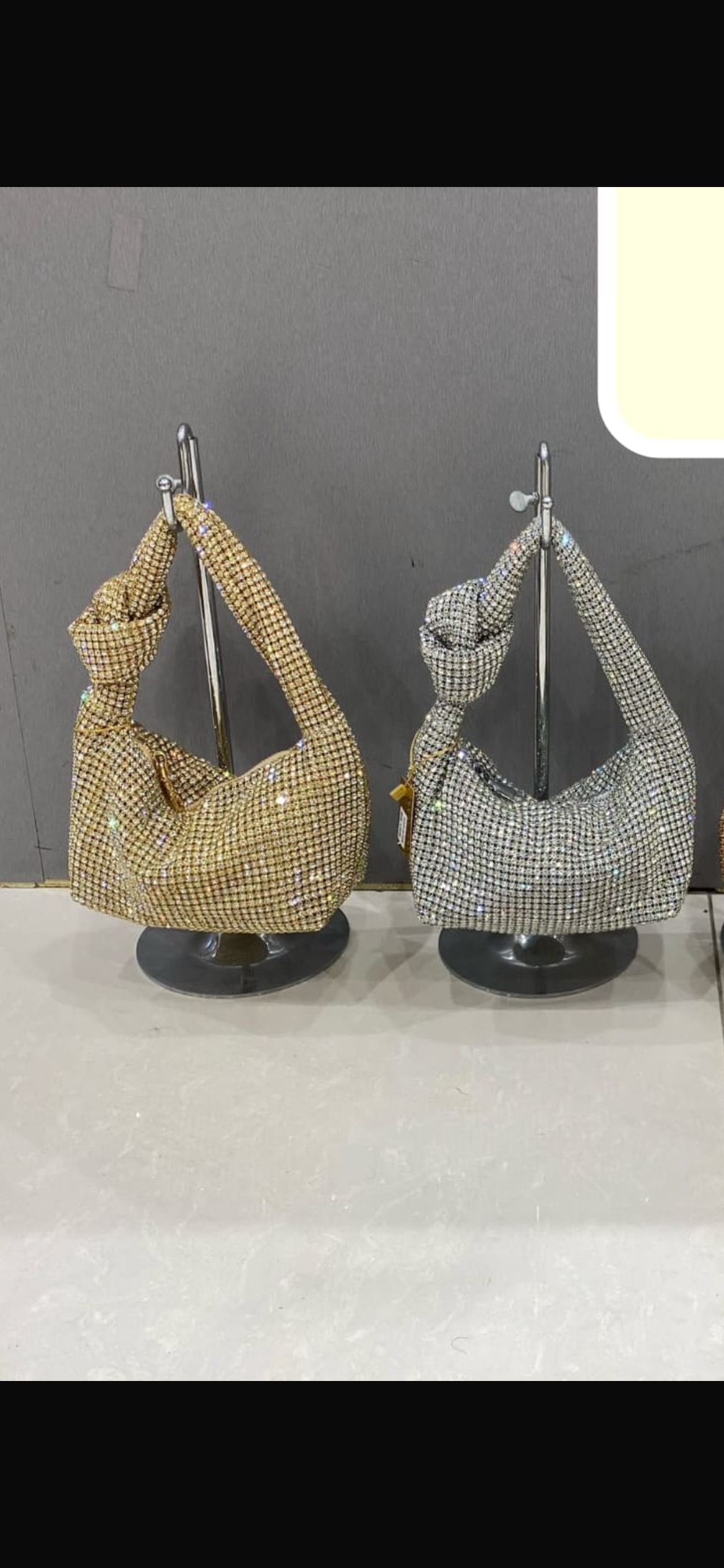 A DIAMANTÉ KNOT SILVER LARA LUXURY BAG