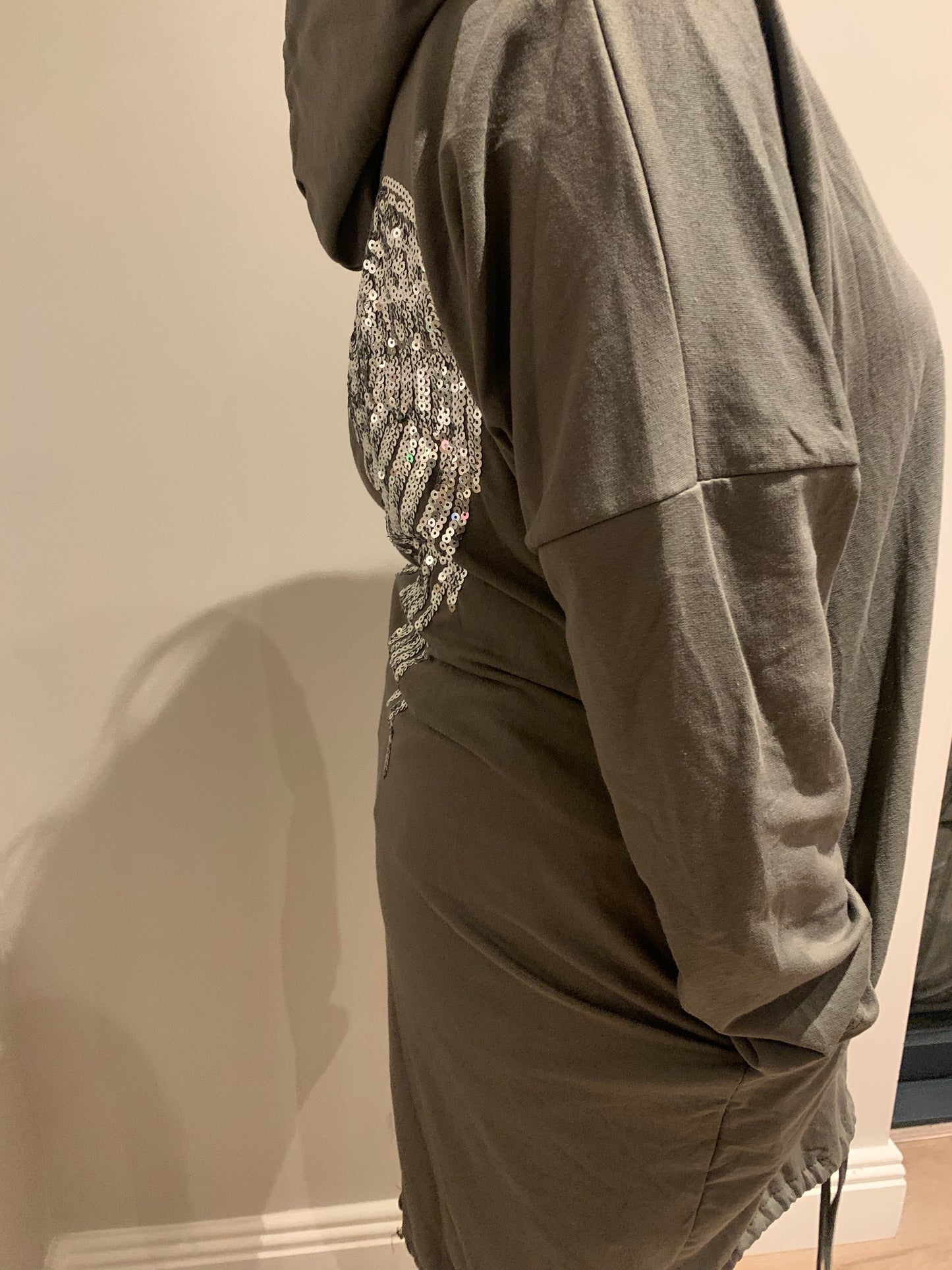 DIAMANTÉ ANGEL WING HOODED JACKET