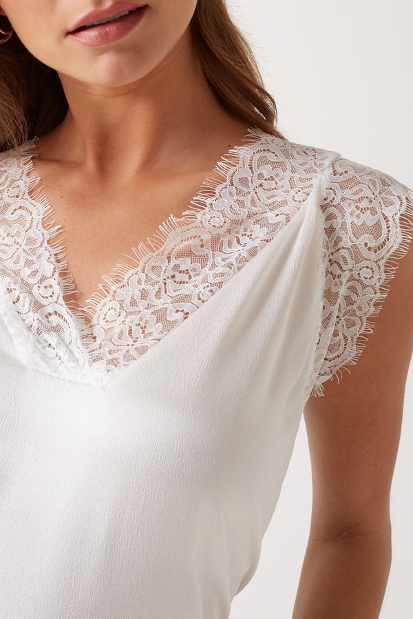 LACE SILK CAMI WHITE
