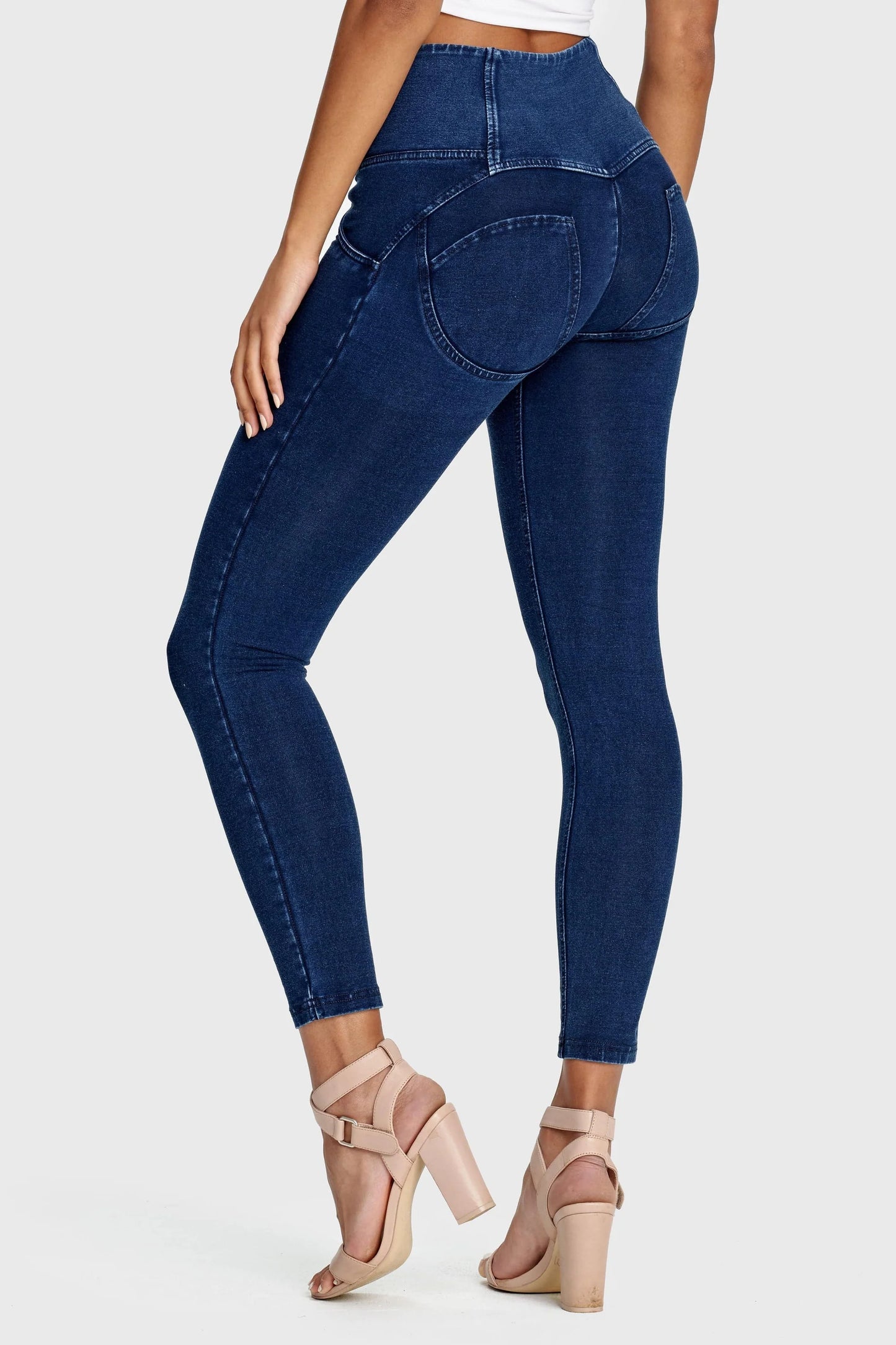 AMAZING FREDDYS NAVY , 3 BUTTON HIGH WAIST BLUE STICH