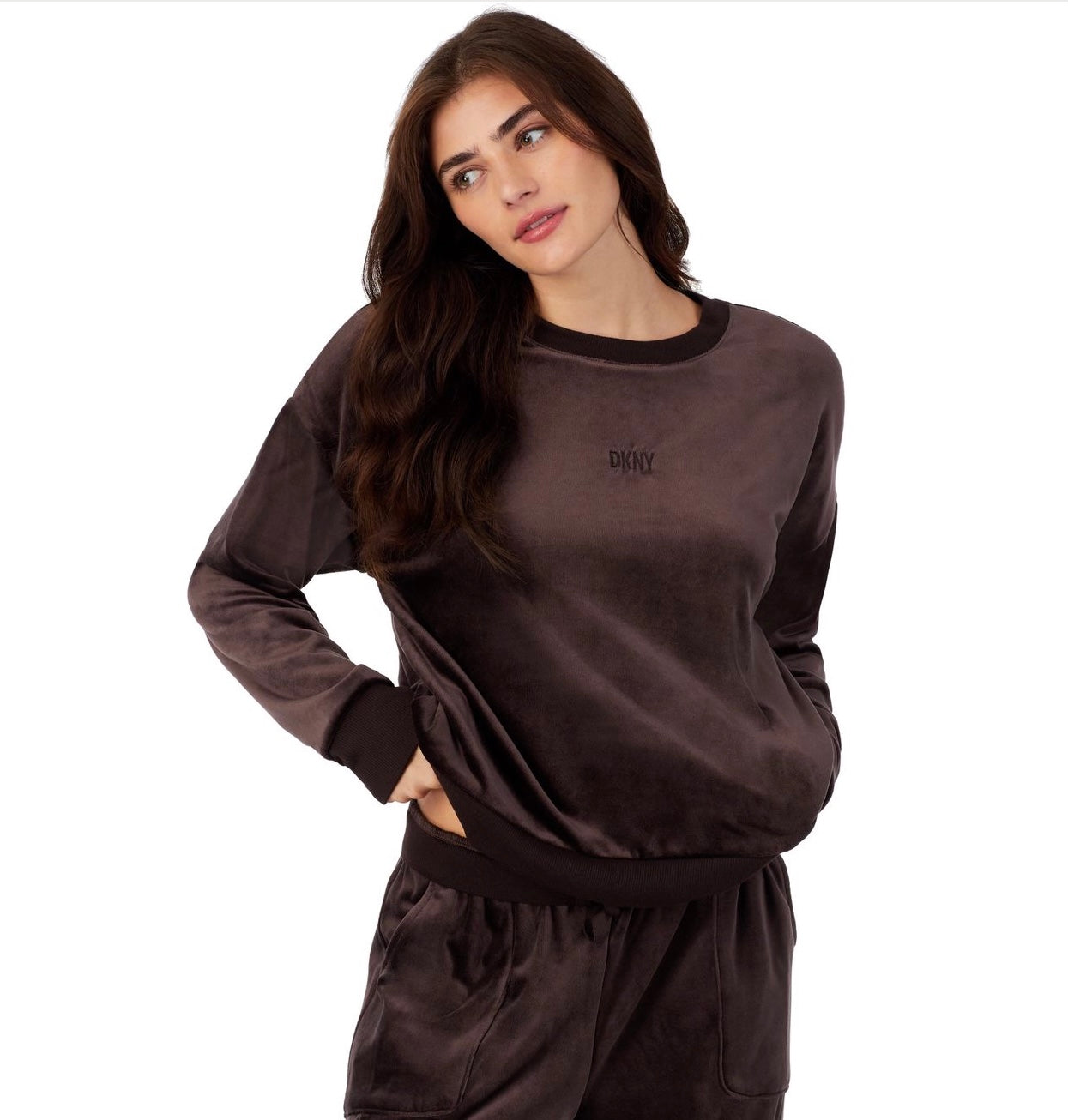 DKNY VELOUR LUXE TRACKSUIT JAVA