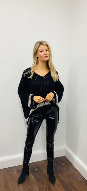 LARASFASHION BLACK LIGHT KNIT