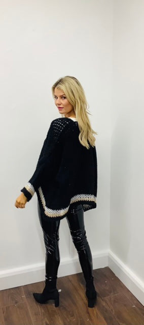 LARASFASHION BLACK LIGHT KNIT