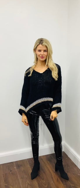 LARASFASHION BLACK LIGHT KNIT