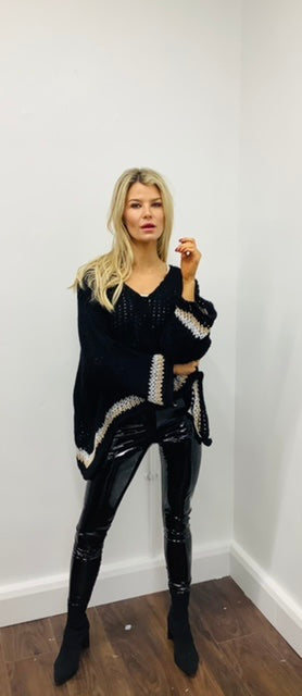 LARASFASHION BLACK LIGHT KNIT