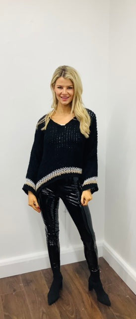 LARASFASHION BLACK LIGHT KNIT