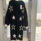 BLACK WHITE STAR CARDI LONG