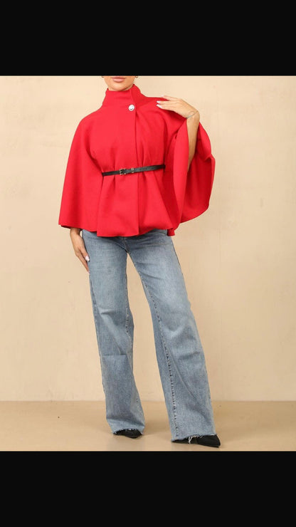 LARASFASHION  BELTED  CAPE