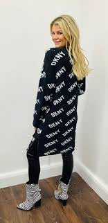 DKNY FLANEL LOGO CARDI