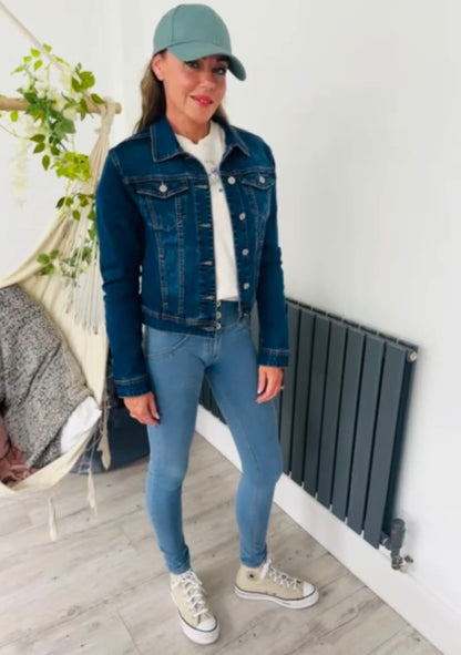 ANGEL WING STUDDED DIAMANTÉ  DENIM JACKET