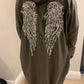 DIAMANTÉ ANGEL WING HOODED JACKET