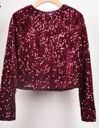 LARASFASHION SPARKLE BOW TOP