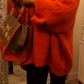 ORANGE BOUCLE  WOOL MIX STAR KNIT