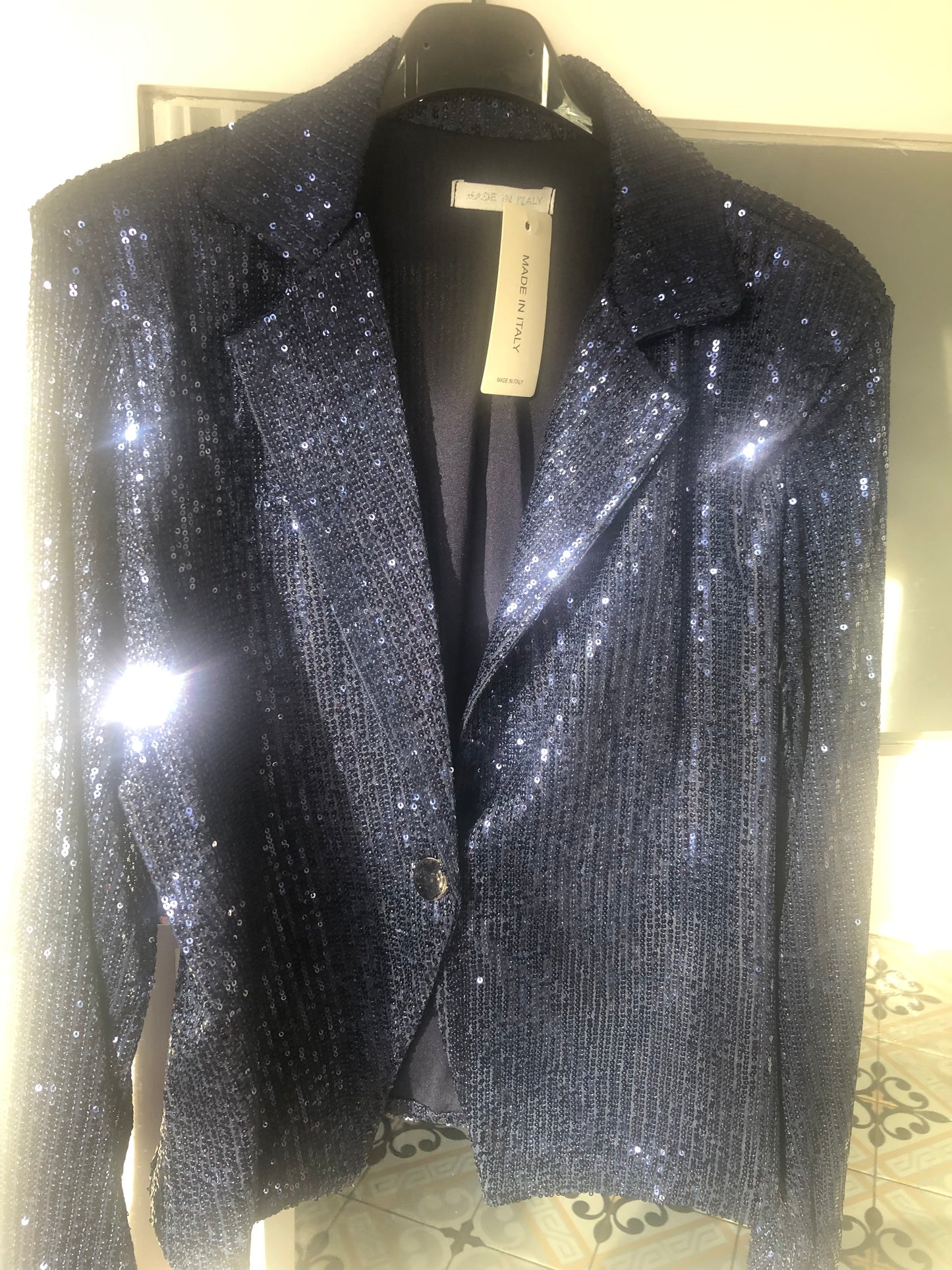 SEQUIN SPARKLE NAVY BLAZER