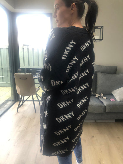 DKNY FLANEL LOGO CARDI