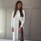 LARAS FASHION WHITE SPLIT  CARDI DRESS