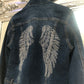 ANGEL WING STUDDED DIAMANTÉ  DENIM JACKET