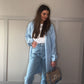 LARASFASHION BABY BLUE LONG CARDI