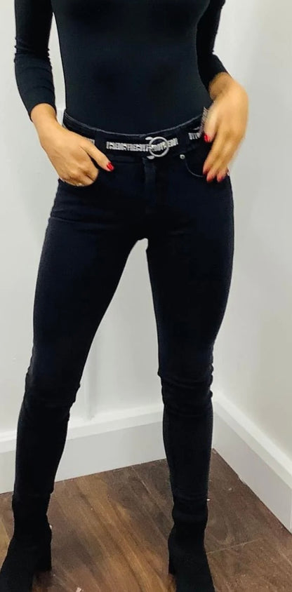 Freddy Black Skinny Jeans Women High Waisted Stretch Denim