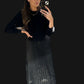 BLACK PLEATED DRESS