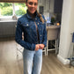 ANGEL WING STUDDED DIAMANTÉ  DENIM JACKET