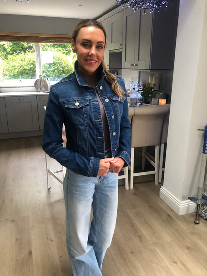 ANGEL WING STUDDED DIAMANTÉ  DENIM JACKET