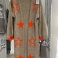 MOCCA ORANGE STAR LONG CARDI