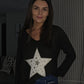 STAR KNIT VNECK KNIT BLACK