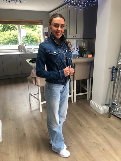 ANGEL WING STUDDED DIAMANTÉ  DENIM JACKET