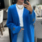ANGELIC MOHAIR WOOL LONG STAR CARDI BLUE