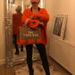 ORANGE BOUCLE  WOOL MIX STAR KNIT