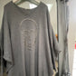 DIAMANTÉ SKULL BATWING TOP GREY