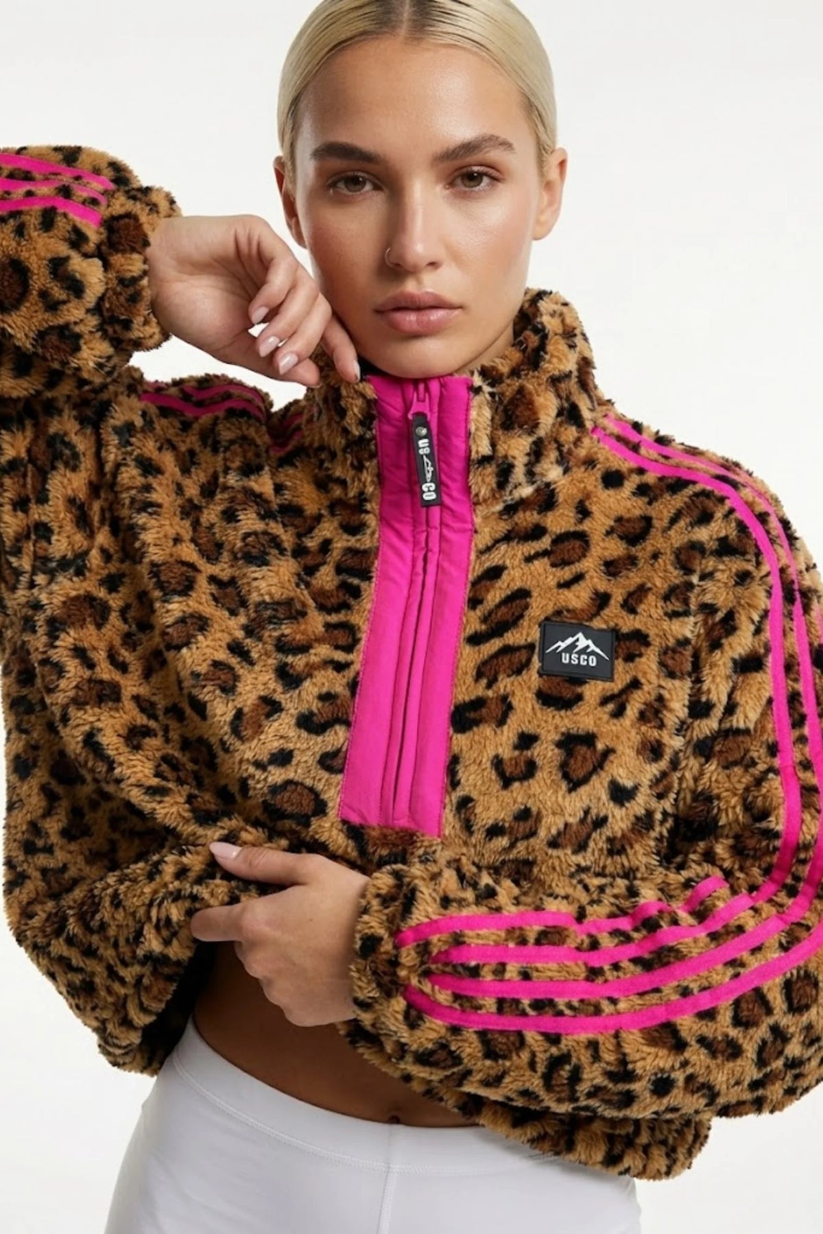 USCO Vector Fleece Hot Pink Leopard Print