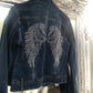 ANGEL WING STUDDED DIAMANTÉ  DENIM JACKET