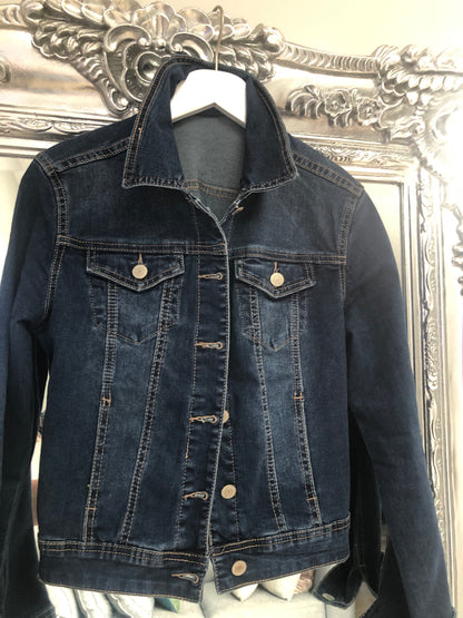ANGEL WING STUDDED DIAMANTÉ  DENIM JACKET