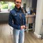 ANGEL WING STUDDED DIAMANTÉ  DENIM JACKET
