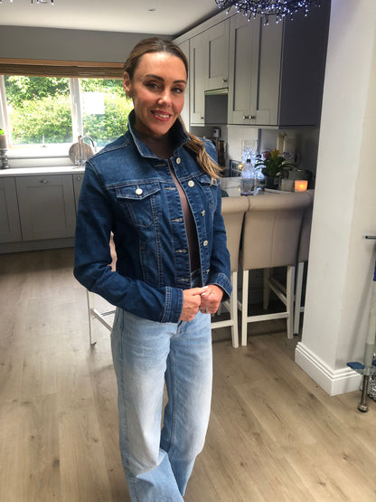 ANGEL WING STUDDED DIAMANTÉ  DENIM JACKET