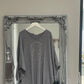 DIAMANTÉ SKULL BATWING TOP GREY