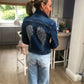 ANGEL WING STUDDED DIAMANTÉ  DENIM JACKET