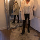 LARASFASHION TEDDY OFF WHITE COAT