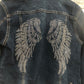 ANGEL WING STUDDED DIAMANTÉ  DENIM JACKET