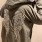 DIAMANTÉ ANGEL WING HOODED JACKET