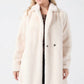 LARASFASHION ITALIAN FAUX FUR  COAT OFF WHITE