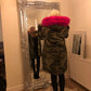 CAMO FUR LINED HOODED COAT