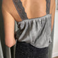 LACE SILK CAMI TOP GREY
