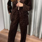 SEQUIN CHOCOLATE BROWN BLAZER