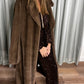 FUR BROWN BELTED COAT