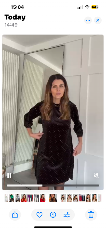 SHIFT SPARKLE BOW VELVET DRESS