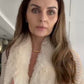 CREAM FUR COLLAR PONCHO