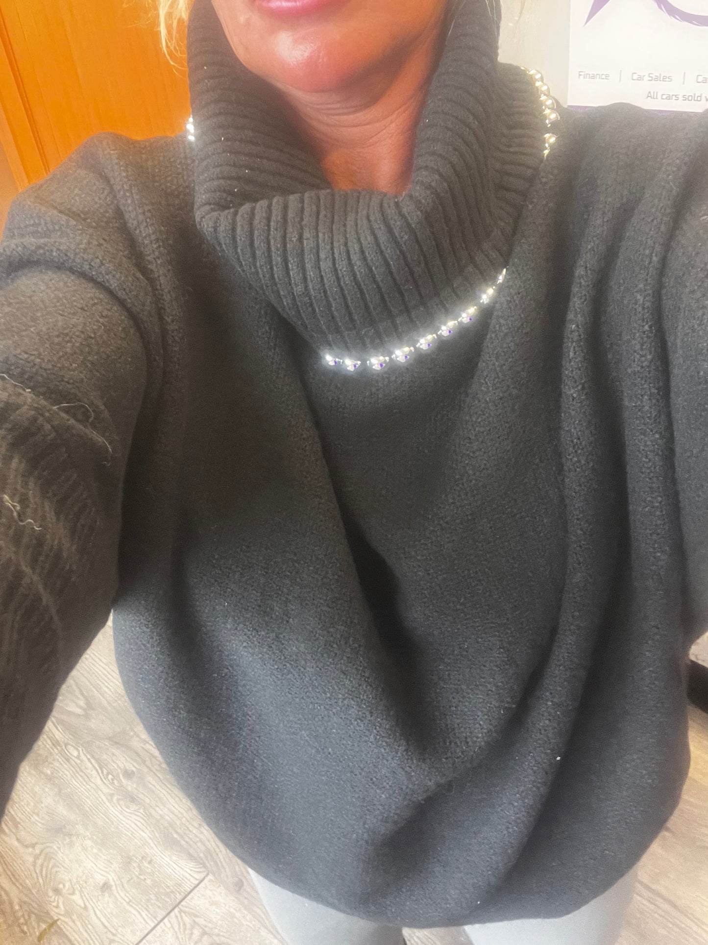 SILVER BALL TURTLE KNIT BLACK